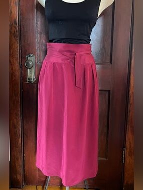 Chennassa Women’s Silk Skirt with Waist Tie - Size 12